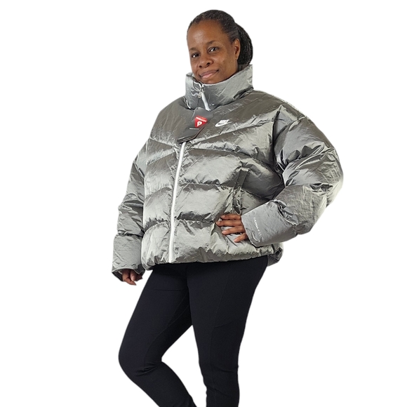 Nike Therma Fit City Series Shine Puffer Grey/Haze White Jacket